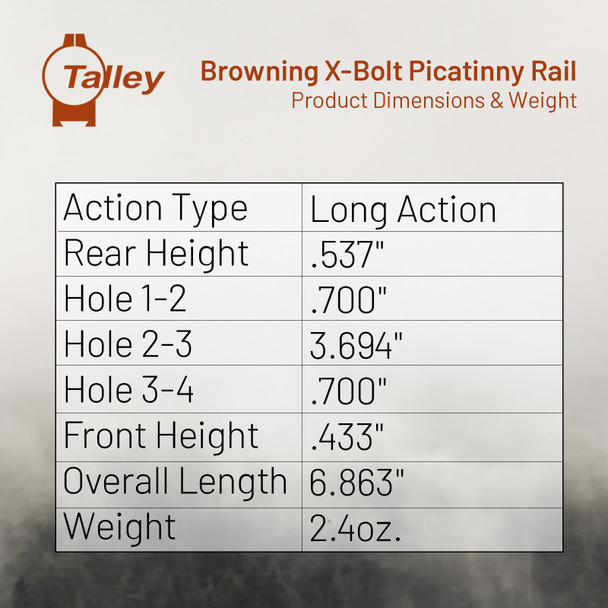 product variation TALLEY Picatinny Base for Browning X-Bolt 20 MOA Long Action with Anti-Cant Indicator (PLM735ACI) image