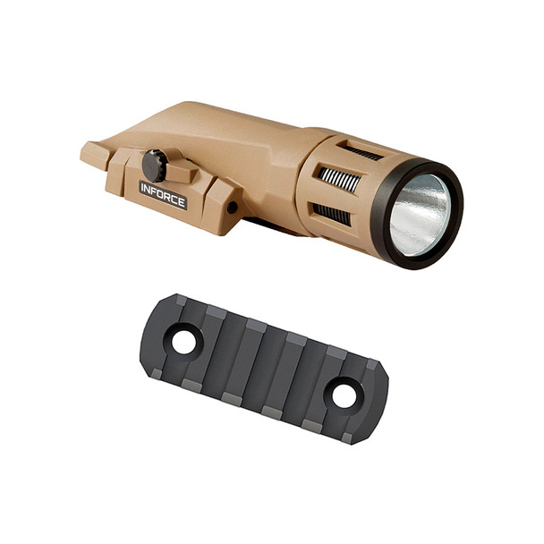 product variation INFORCE WMLx White/IR Gen2 Flat Dark Earth Light with MAGPUL M-LOK 2.5in 5 Slot Aluminum Rail (WX-06-2+mag590) image