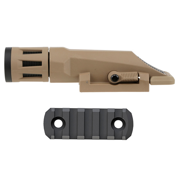 INFORCE WMLx White/IR Gen2 Flat Dark Earth Light with MAGPUL M-LOK 2.5in 5 Slot Aluminum Rail (WX-06-2+mag590)