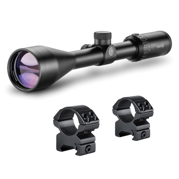 product variation HAWKE Vantage 3-9x50 1in 30/30 Reticle Riflescope with Match Mount 1in Medium Weaver Scope Rings (14130+22113) image