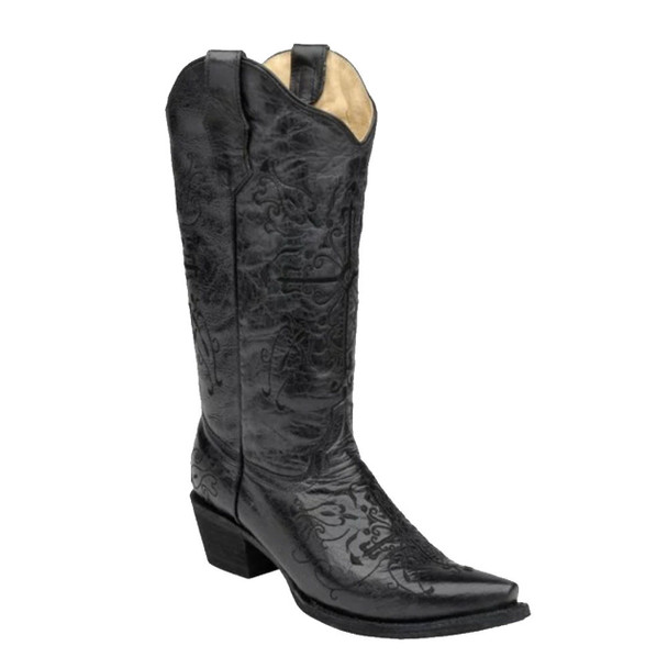 product variation CORRAL Women's Cross Embroidery Black Snip Toe Western Boot (L5060-LD) image