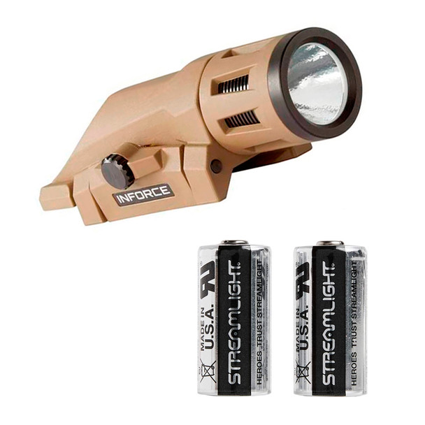 product variation INFORCE WML White Gen2 400 Lumens Flat Dark Earth Light with 2-Pack Streamlight Scorpion Lithium 3-Volt CR123 Battery (W-06-1+85175) image