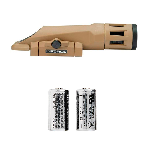 product variation INFORCE WMLx White/IR Gen2 Flat Dark Earth Light with Streamlight Scorpion Lithium 3-Volt CR123 Battery (WX-06-2+85175) image