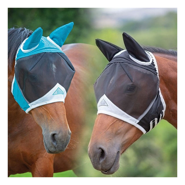 SHIRES Fine Mesh Cob Black Fly Mask With Ears (6662BLKCOB)