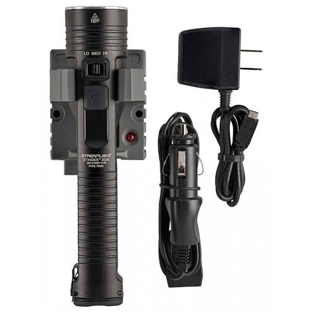 STREAMLIGHT Stinger 2020 Flashlight with 120V AC/12V DC 1 Holder and Smart Charger Holder (75105)