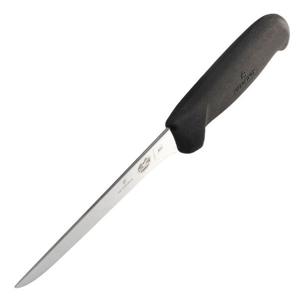 VICTORINOX 6in Narrow Semi-Flexible Boning Knife with Black Fibrox Pro Handle (5.6203.15)