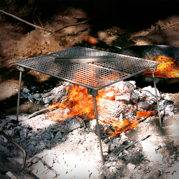 product variation GRITR Titanium Grill Mesh For Outdoor Camp Cooking w/ Hanging Hooks, Tongs, Case image