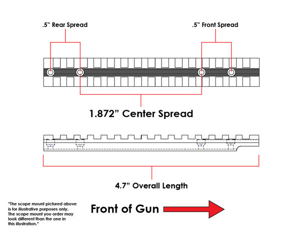 product variation EVOLUTION GUN WORKS Marlin 1894 Picatinny Scope Base 0 MOA (47200) image