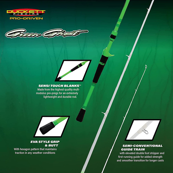 product variation DUCKETT FISHING Green Ghost 7ft Medium Fast Crankin Casting Rod (DFGR70M-CC) image