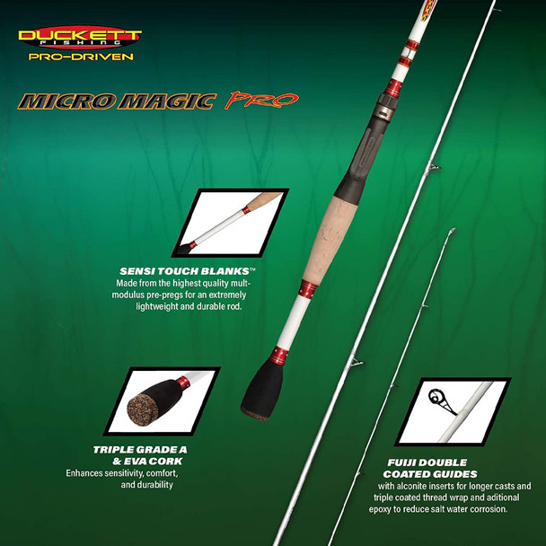 DUCKETT FISHING Micro Magic Pro 7ft6in Medium Heavy M Fast Crankin Rod (DFMP76MH-CC)
