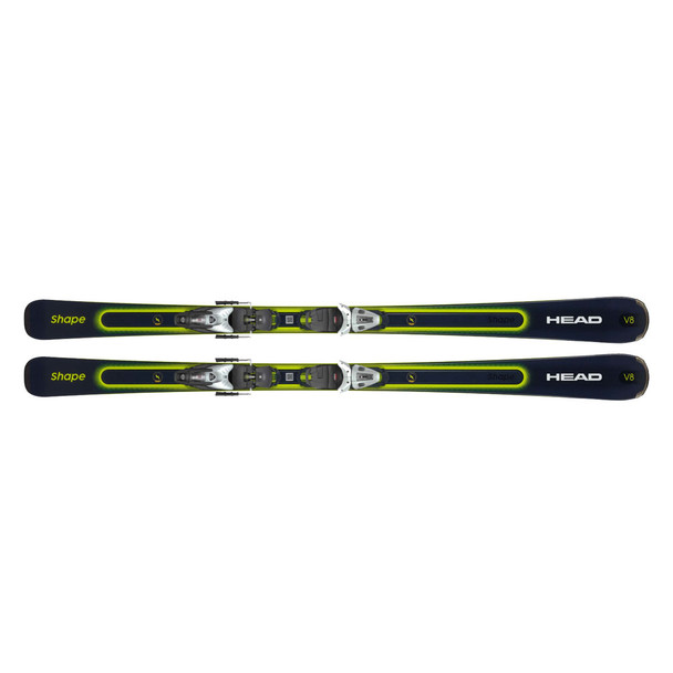 HEAD Unisex Shape e-V8 163cm Performance Ski with PR 11 GW Bindings (315222-163+100884)