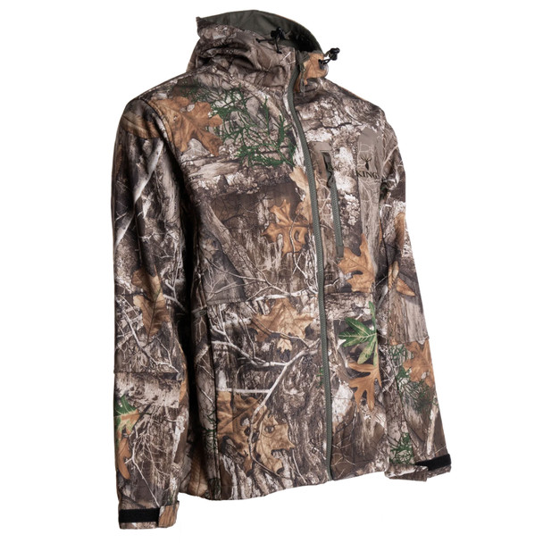 KINGS CAMO Men's KC1 Soft Shell Realtree Edge Hooded Jacket (KC1650-RE-XL)