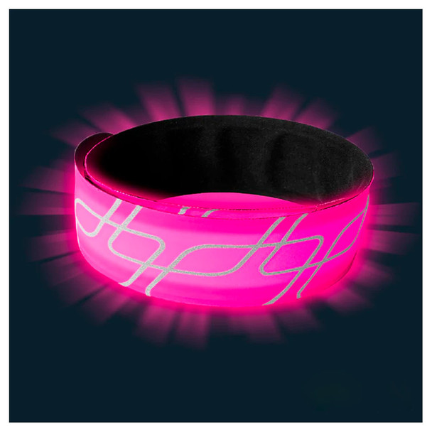 AMPHIPOD Full-Viz Rechargeable Flashing Pink Reflective Slap Band (4910-7)