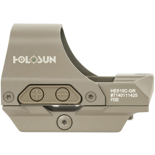 HOLOSUN 510 FDE Shake Awake 1x2/65 MOA Green Circle Dot Reflex Sight (HS510C-FDE-G)