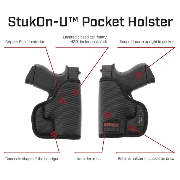 GALCO Stukon-U Black Pocket Holster For S&W J Frame 640 2 1/8" .357 (SOU158B)