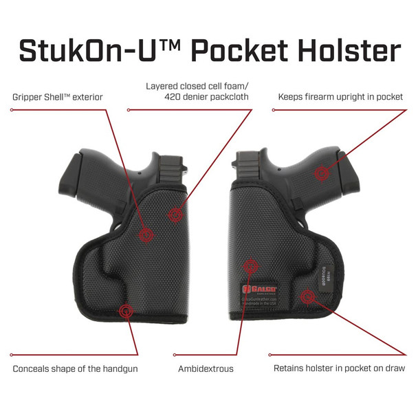 product variation GALCO Stukon-U Black Pocket Holster For S&W J Frame 640 2 1/8" .357 (SOU158B) image
