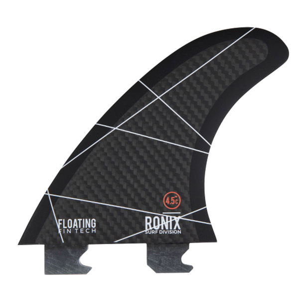 RONIX 4.5in Floating Fin-S 2.0 Tool-Less Fiberglass Charcoal Center Surf Fin (219113)