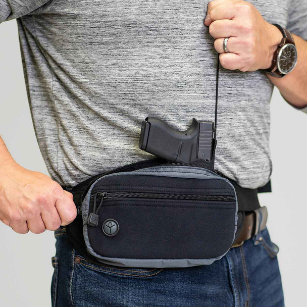 product variation GALCO Fastrax Pac Gray/Black Compact Waistpack (FTPRGBC) image
