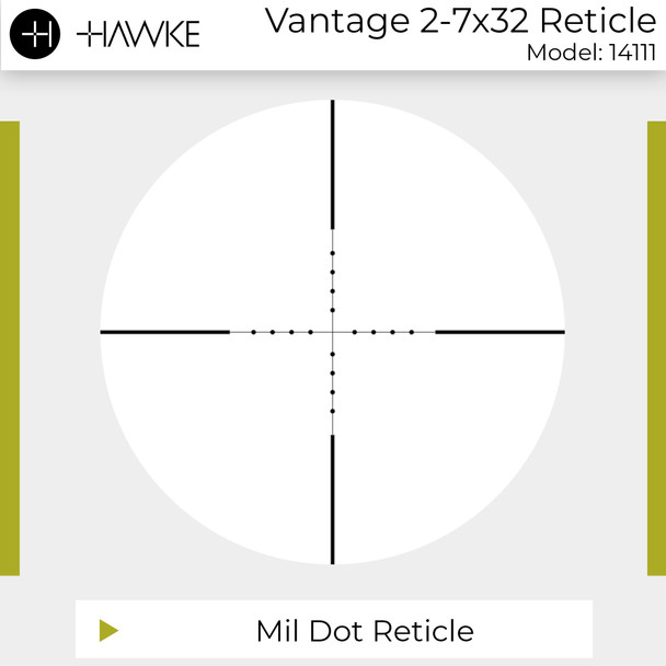 product variation HAWKE Vantange AO 2-7x32mm 1in Riflescope (14111) image