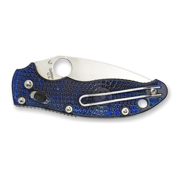 SPYDERCO Manix 2 Lightweight FRCP Blue Handle PlainEdge Folding Knife (C101PBL2)