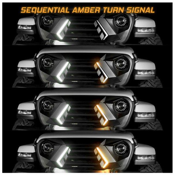 product variation XKGLOW XKCHROME LED Grill Kit for Wrangler JK (XK-GRILL-JK1) image