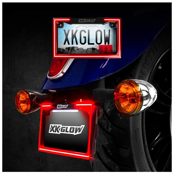product variation XKGLOW Motorcycle Black License Plate Frame Light with Turn Signal (XK034018-B) image