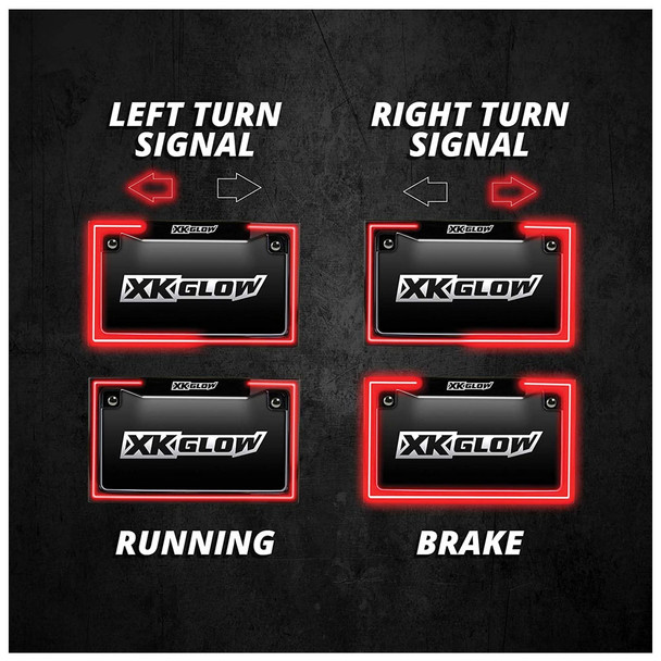 product variation XKGLOW Motorcycle Black License Plate Frame Light with Turn Signal (XK034018-B) image