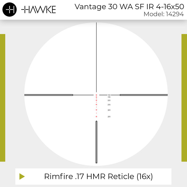 product variation HAWKE Vantage 30 WA SF IR 4-16x50 Rimfire .17 HMR Reticle Riflescope (14294) image