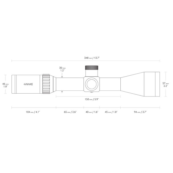 HAWKE Vantage 30 WA FFP 4-16x50 1/2 Mil Dot IR Reticle Riflescope (14300)