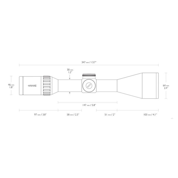 HAWKE Endurance 30 WA 3-12x56 .350 Legend Reticle Riflescope (16332)