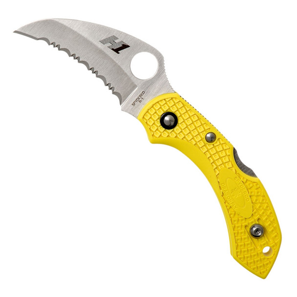 product variation SPYDERCO Dragonfly 2 Salt Lightweight Yellow Hawkbill 2.3in Knife (C28SYL2HB) image