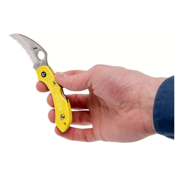 product variation SPYDERCO Dragonfly 2 Salt Lightweight Yellow Hawkbill 2.3in Knife (C28SYL2HB) image