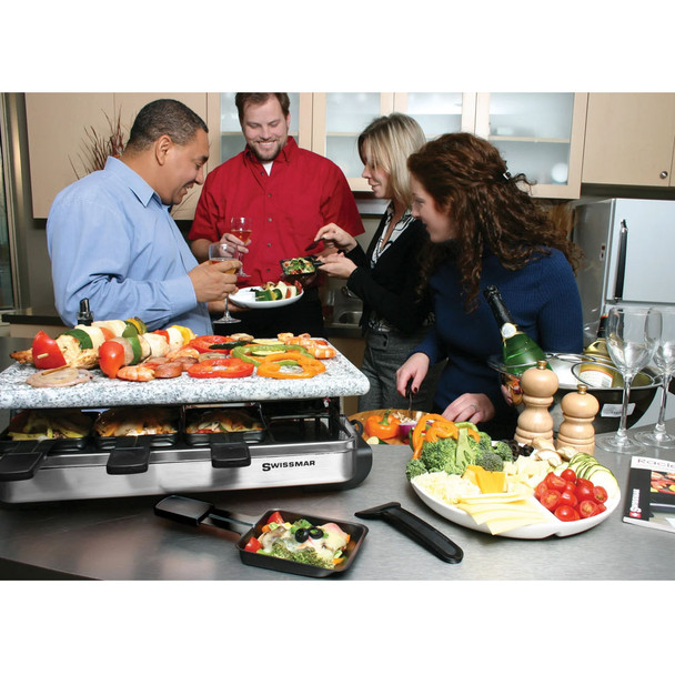 product variation SWISSMAR Stelvio 8 Person Stainless Steel Raclette with Granite Stone Grill Top (KF-77081) image