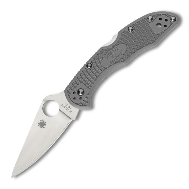 SPYDERCO Delica 4 Lightweight FRN Gray Flat Ground Folding Knife (C11FPGY)
