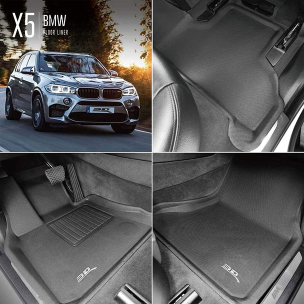 product variation 3D MAXPIDER Kagu Black All-Weather Floor Mats For BMW X5/X6 2014-2019 (L1BM05501509) image