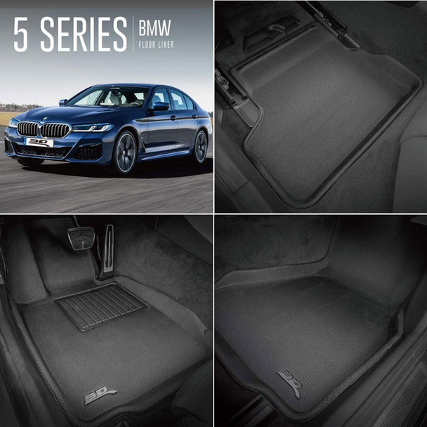 product variation 3D MAXPIDER Kagu Black All-Weather Floor Mats For BMW 5 Series (G30/G31) RWD 2017-2022 (L1BM08401509) image