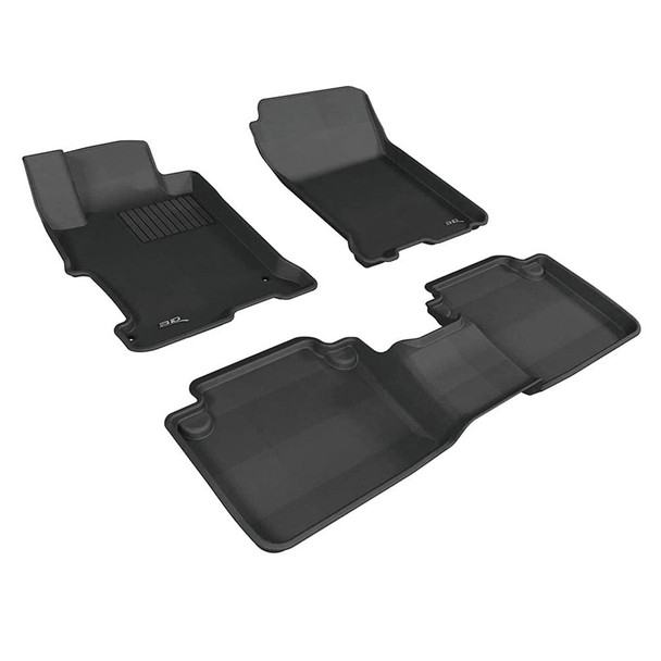 3D MAXPIDER Kagu Black All-Weather Floor Mats For Honda Accord Sedan (L1HD04801509)