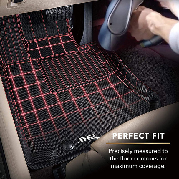 3D MAXPIDER Kagu Black All-Weather Floor Mats For Tesla Model S 2012-2014 (L1TL00011509)