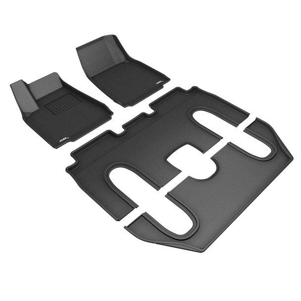 product variation 3D MAXPIDER Kagu Black All-Weather Floor Mats For Tesla Model X 6-Seat With Center Console 2016-2019 (L1TL00901509) image