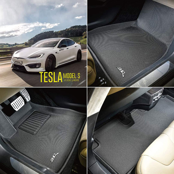 product variation 3D MAXPIDER Kagu Black All-Weather Floor Mats For Tesla Model S 2015-2019 (L1TL01301509) image