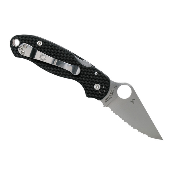 SPYDERCO Para 3 2.95in Serrated Edge Black Folding Knife (C223GS)