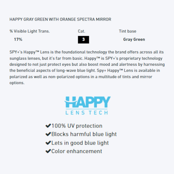 product variation SPY Discord Dale Jr Matte Black/ Happy Gray Green With Orange Spectra Mirror Sunglasses (1800000000003) image