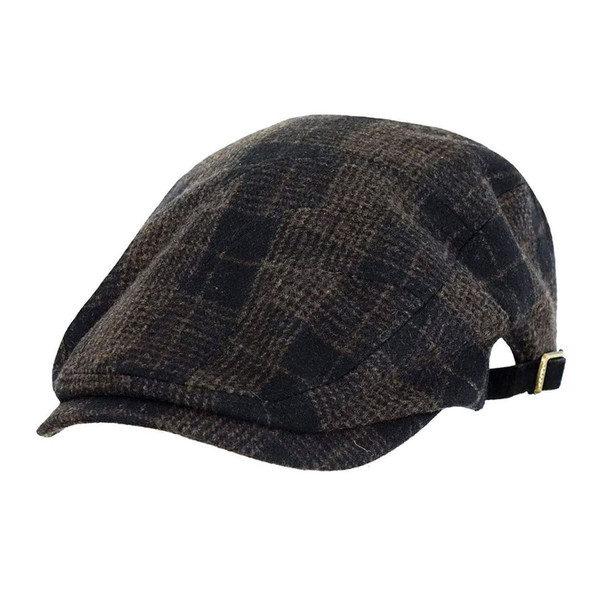 OUTBACK TRADING Bushwick Brown Tweed Wool Cap (14835-BRN-ONE)