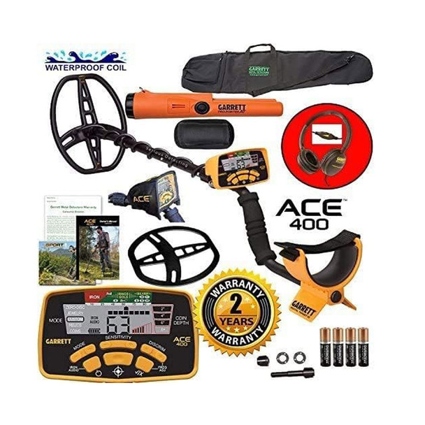 GARRETT Ace 400 Metal Detector with AT Pro-Pointer and Carry Bag (1141260+1140900+1608700)