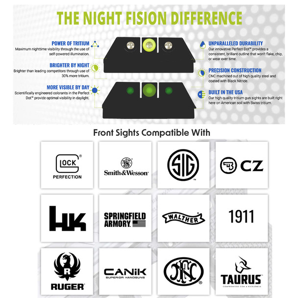 NIGHT FISION Perfect Dot White Ring Tritium Front Sight for CZ P-10 C/F (CZU-075-001-WGXX)