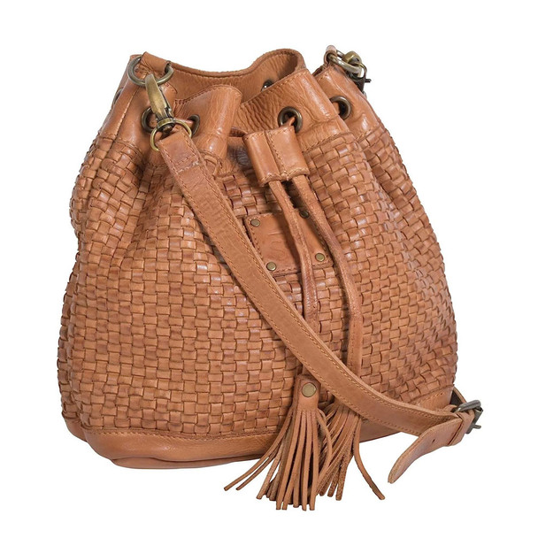 product variation STS Sweetgrass Bucket Distressed Tan Bag (STS-32188) image