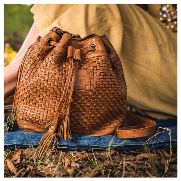 product variation STS Sweetgrass Bucket Distressed Tan Bag (STS-32188) image