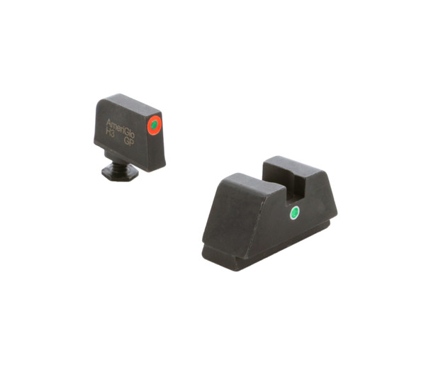 product variation AMERIGLO I-Dot Green Tritium Orange Outline Front/Single Green Tritium Dot Rear Night Sight Set (GL-291) image