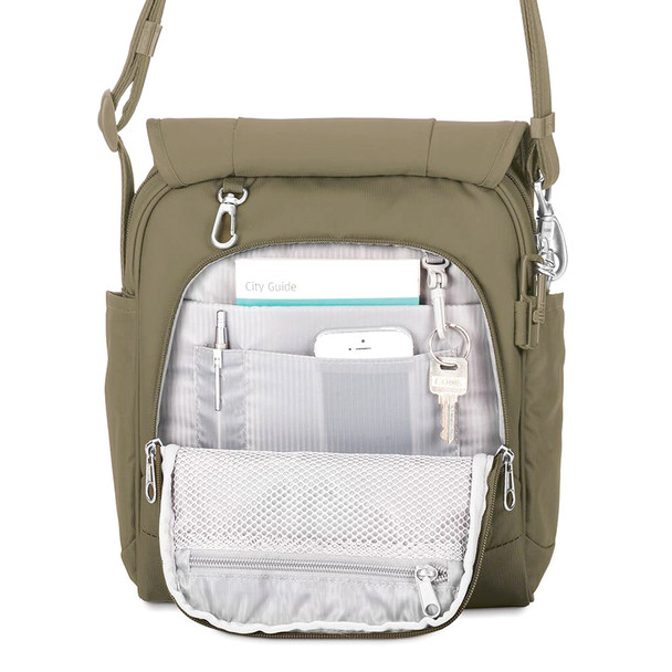 PACSAFE Metrosafe LS200 Medium Earth Khaki Crossbody Bag (30420221)