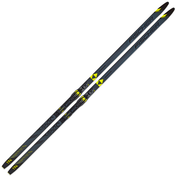 FISCHER Superlite Crown EF 199 Skis With Control Step-In IFP Black/Yellow XC Binding